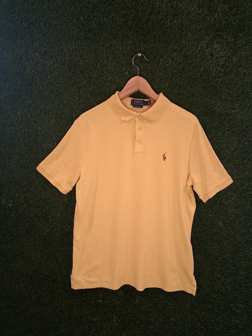 Polo Ralph Lauren Classic Fit Mesh Polo Shirt Men's Size M Yellow Short Sleeve